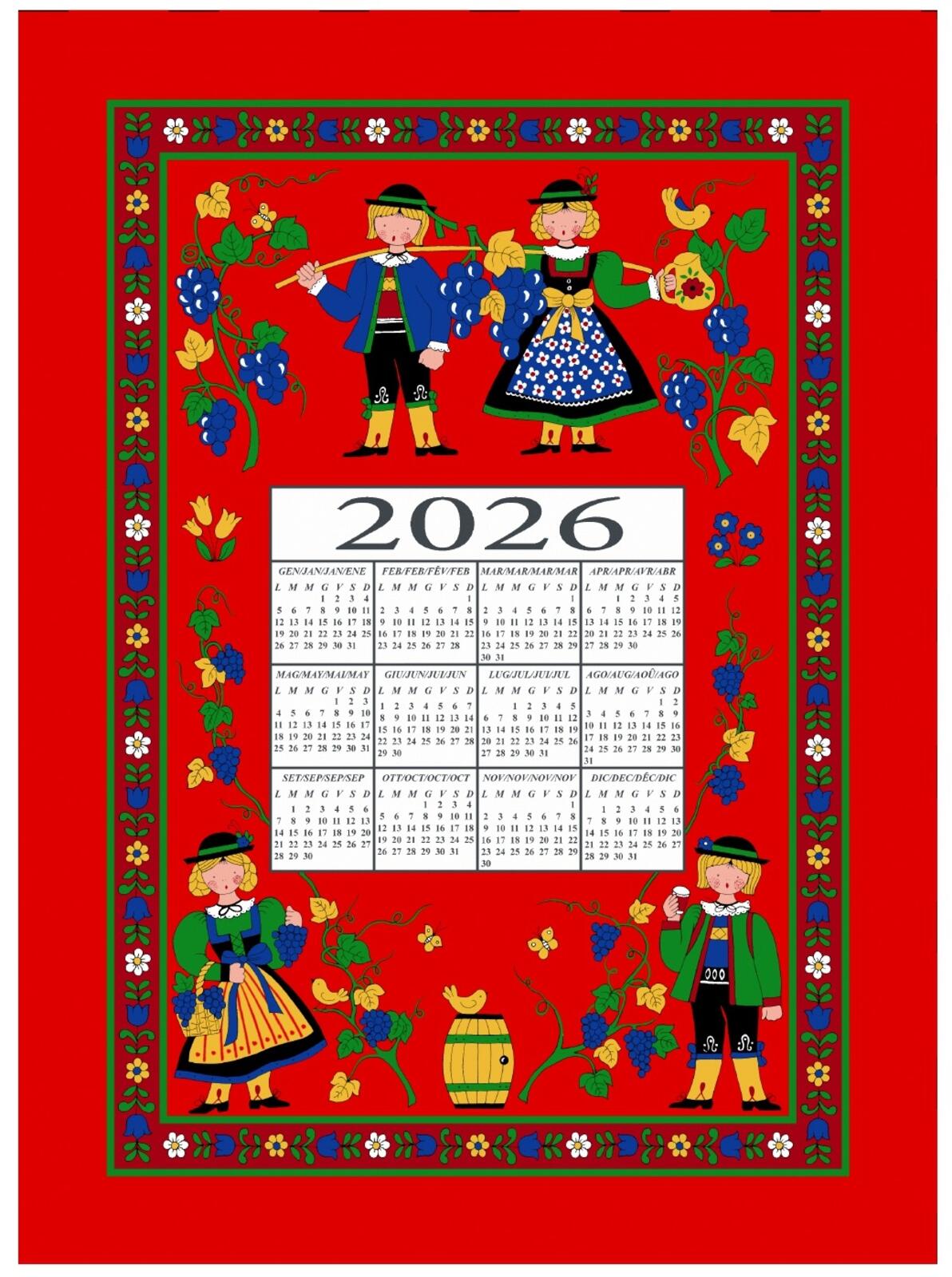 TIROL KALENDER GESCHIRRTUCH Tellini S.R.L. Großhandelskleidung